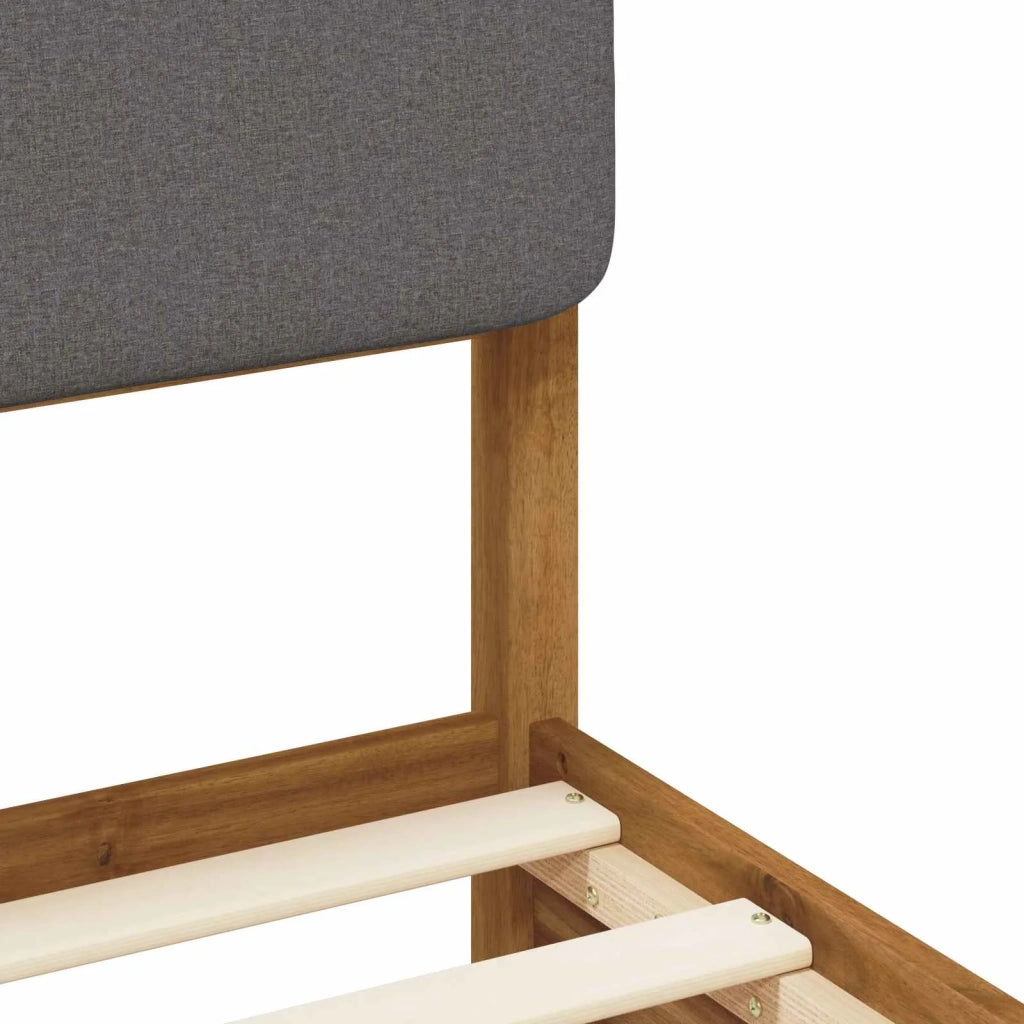 Letto con Testiera Rivestita Naturale e Grigio Chiaro 904005