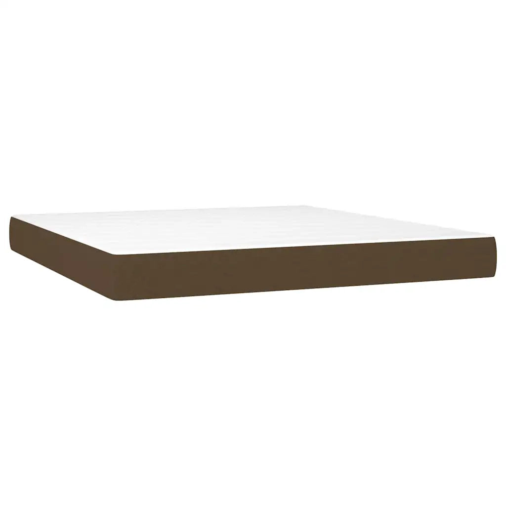 Letto a Molle Materasso e LED MarroneScuro 180x200cm in Tessuto 3135536