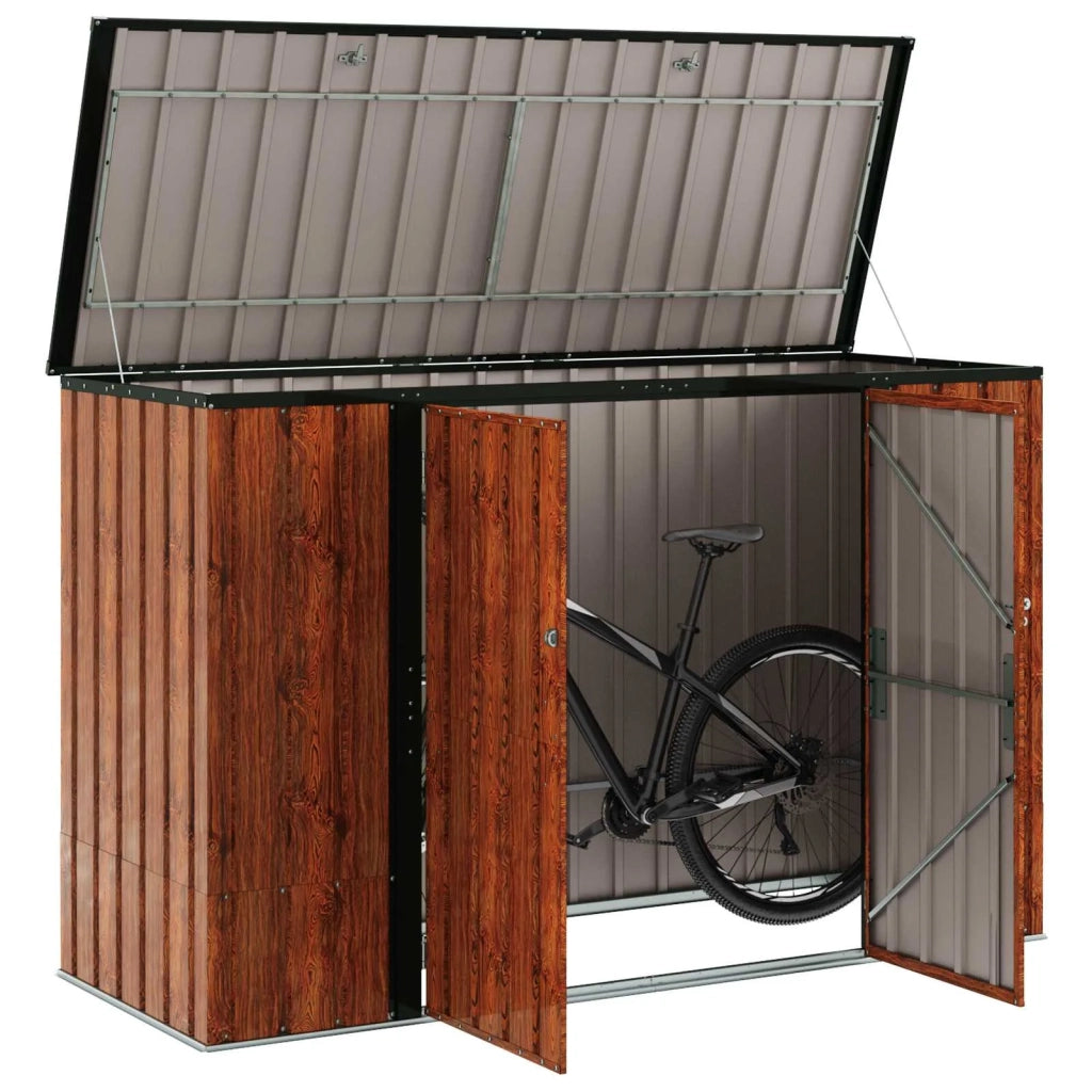 Scatola di Stoccaggio per Giardino Marrone 214 x 82 x 132 cm