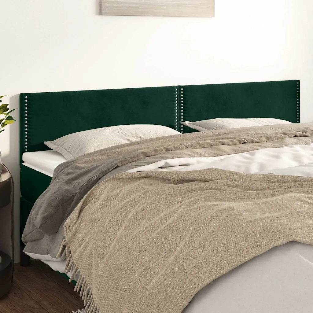 Testiere 2 pz Verde Scuro 100x5x78/88 cm in Velluto