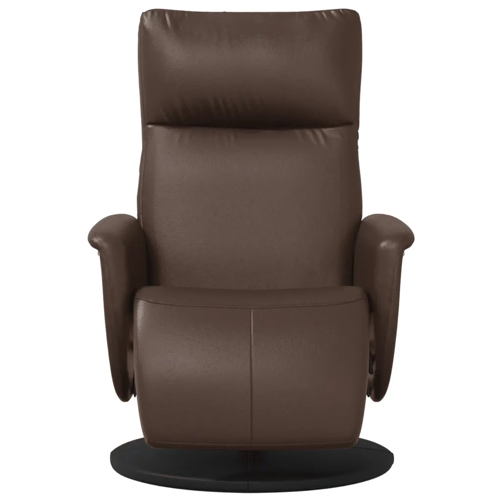 Divano Sedia-Poltrona Reclinabile con Poggiapiedi Marrone in Similpelle 667819