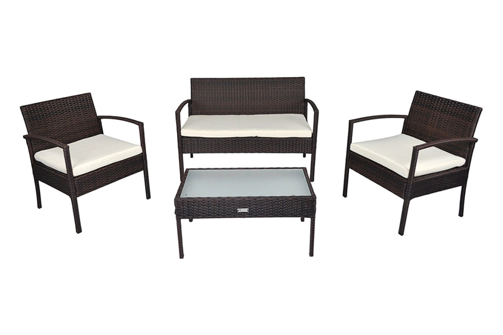Salotto da giardino in rattan, set di divani da esterno in polyrattan marrone - Martino - RT-M09ZB