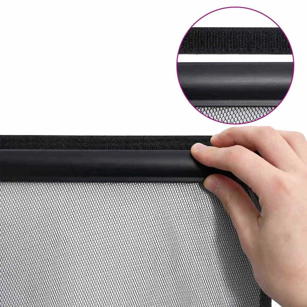 Zanzariera per porta con tenda in rete Nero poliestere CFW9317838
