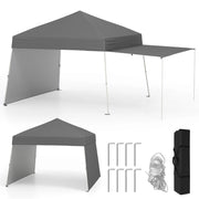 Tenda gazebo con pareti laterali convertibili in tenda da sole, Rifugio solare da esterno pieghevole Grigio-Gazebo