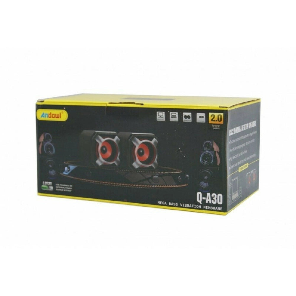 Trade Shop - Casse Altoparlante Per Computer 2,0 Mega Bass Bluetooth 10w Usb Portatile Q-a30 -