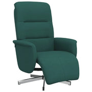 Poltrona | Sedia Relax Reclinabile con Poggiapiedi Verde Scuro in Tessuto