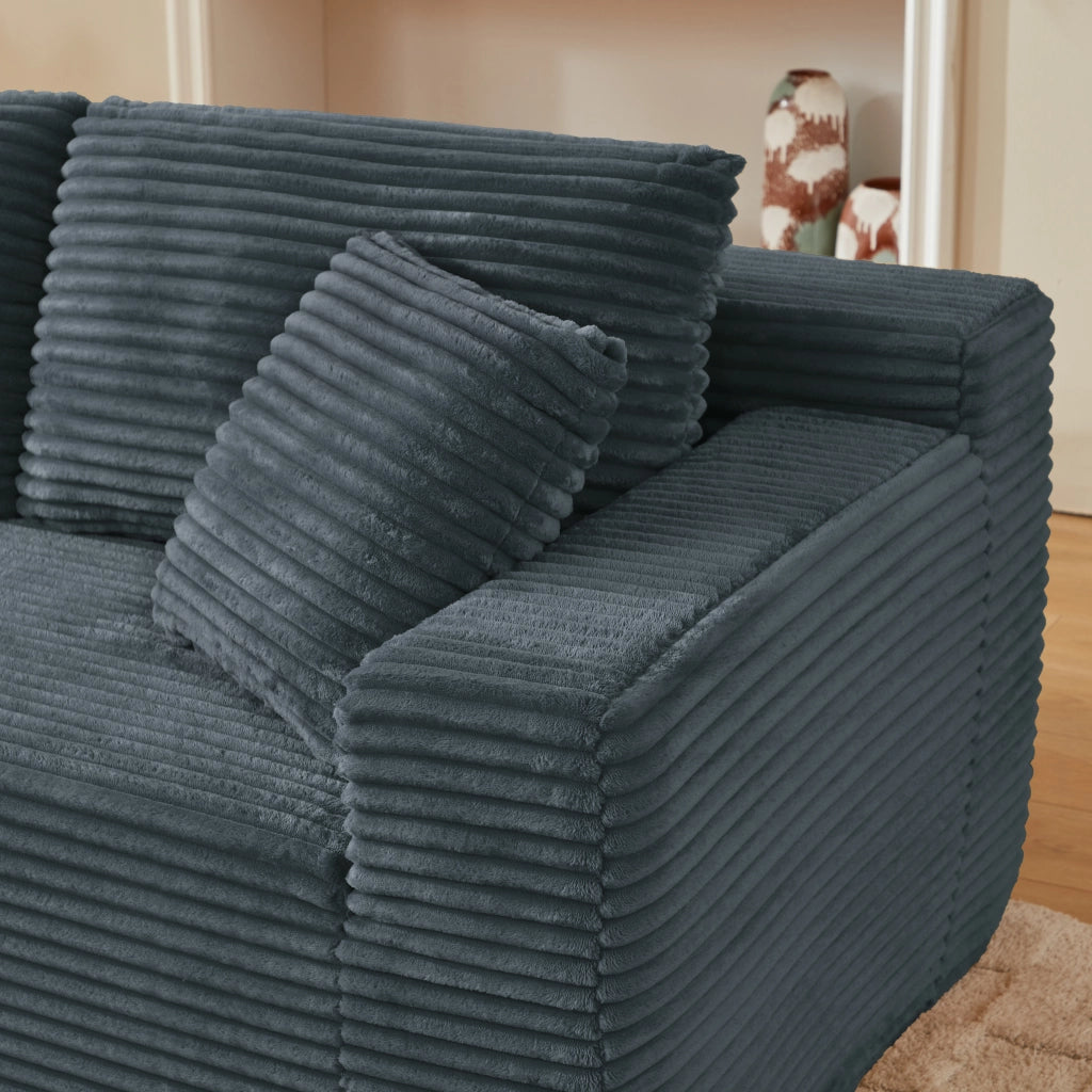 Divano modulare a L con 4 configurazioni in tessuto traspirante e cuscini collo grigio scuro 252,5 × 163 × 65 cm