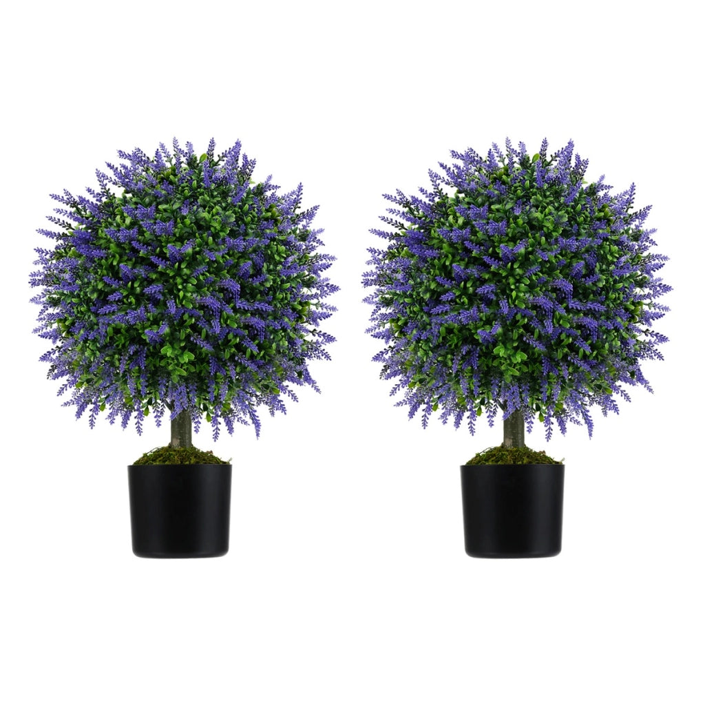 Alberi di topiario pianta finta resistente al sole per interni ed esterni, Set di 2 alberi di topiario artificiale Viola