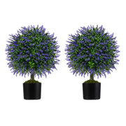 Alberi di topiario pianta finta resistente al sole per interni ed esterni, Set di 2 alberi di topiario artificiale Viola