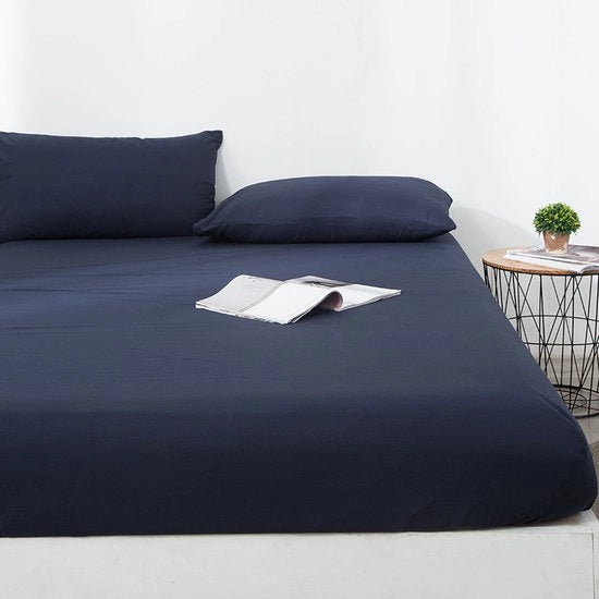 Hoes laken matras, impermeabile, protezione facile da applicare, colore blu marino - 140x200+30
