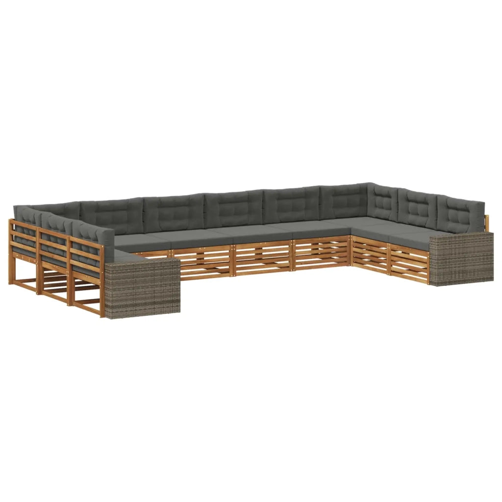 Set divani 10 pz Legno di Acacia Massello 3383910