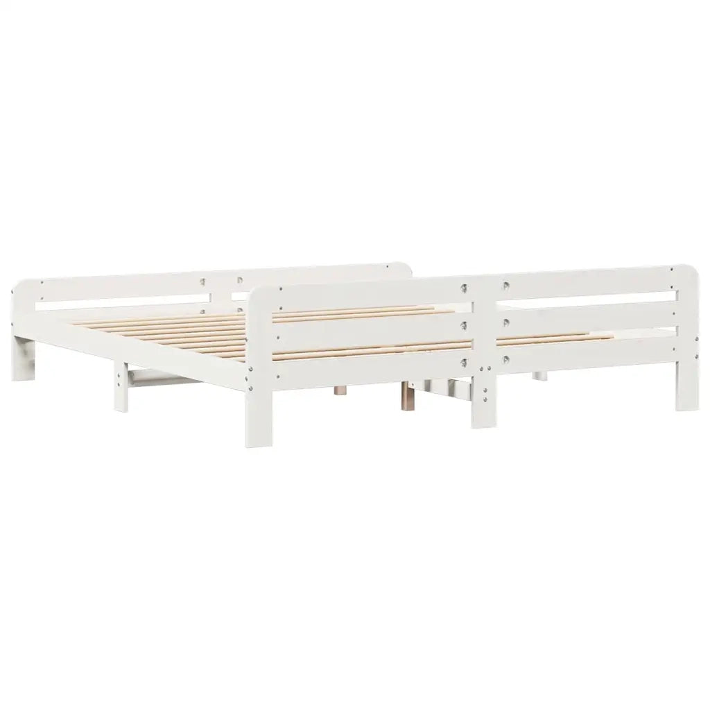 Letto senza Materasso Bianco 180x200 cm Legno Massello di Pino 855464