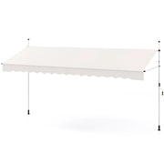 Tenda da sole retrattile con manovella 400 x 135 x 210-300 cm moderna protezione solare regolabile in poliestere bianco 20_0013644