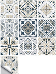 20 Stucchi di Stickers per Pavimento per Cucina - Bagno - Stickers Autoadesivi per Pavimento e Parete - Stickers Pavimento a Tavola Vintage - Stickers Pavimento in Vinile con Mosaico Marocchino (15 x 15cm)
