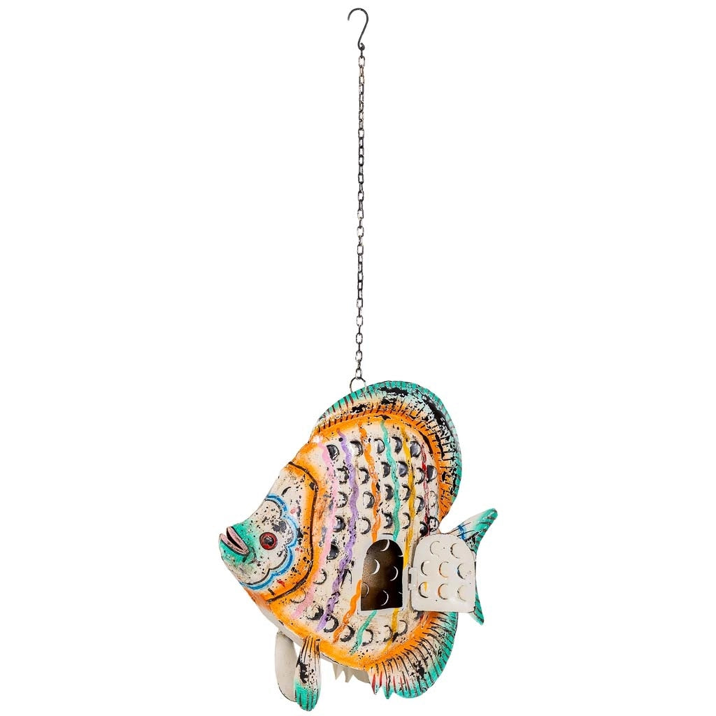 Figura di pesce in metallo multicolore, 58x15x61h cm