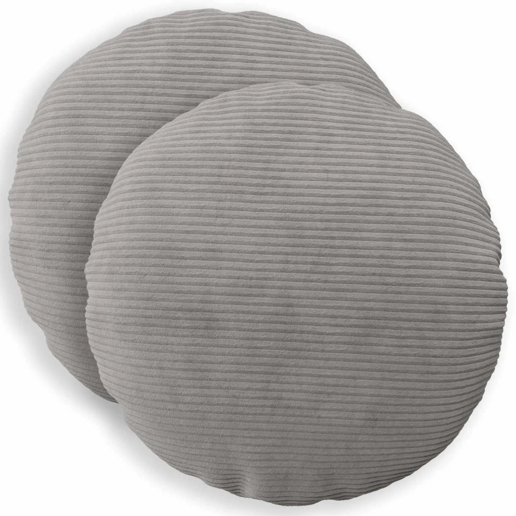 Federa 2 pcs HEERLEN Grigio Chiaro Ø 50 cm corduroy 922593