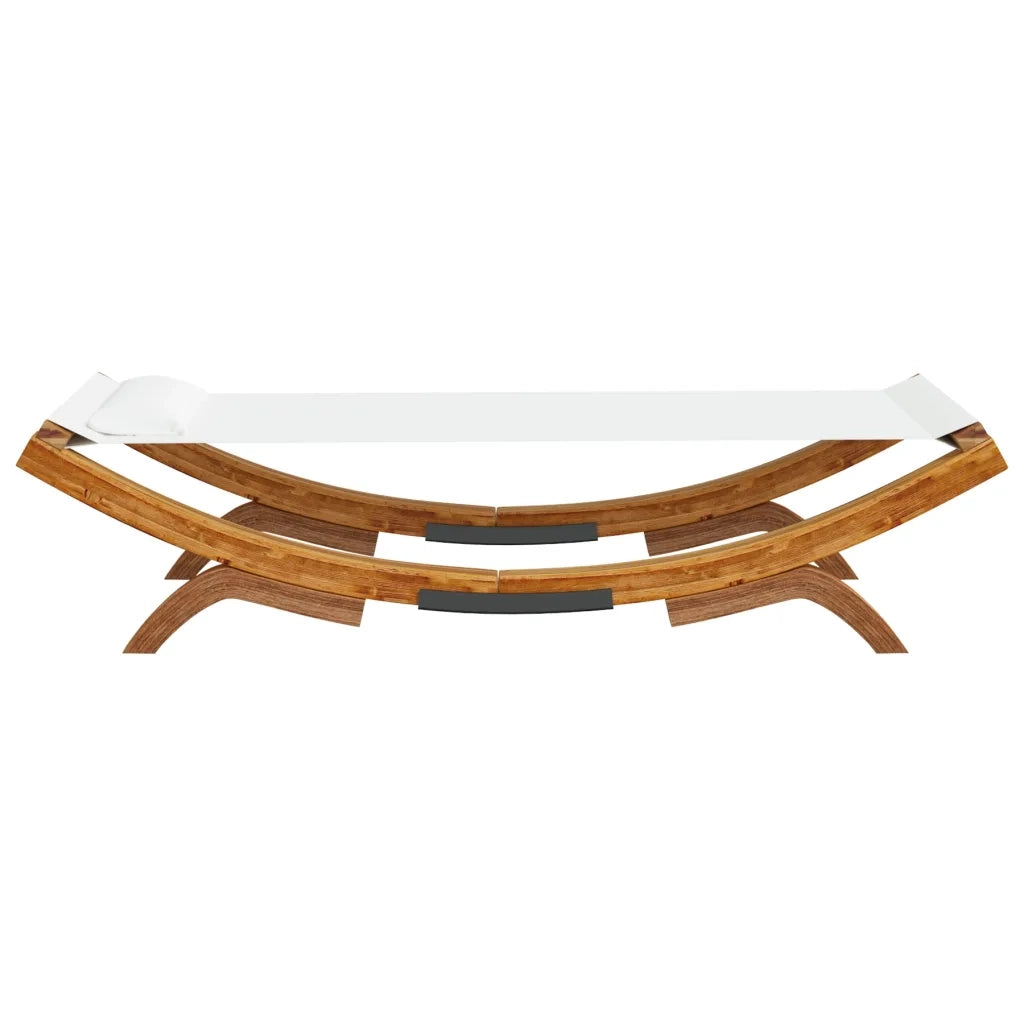 Lettino Prendisole 100x188,5x44 cm in Legno Curvato Crema 313947
