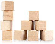 Pietre da gioco in legno da 10 pezzi - 25mm - Blocco di legno naturale - Decorazione - Attività manuali - Decorazioni - Blocchi di legno