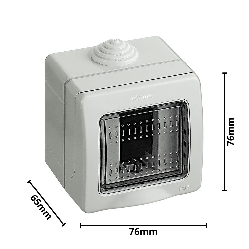 Custodia protettiva da parete bticino 25501 ip55 per 1 modulo matix