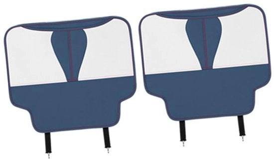 Mat Anti-Kick in Pelle PU per B/Y*D Atto 3 Yuan Plus 2022-2023 - 2 pezzi - Blu/Bianco - Borselli aggiuntivi - Matraccia per sedile posteriore