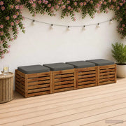 Cuscini per Sedia in 4 Pezzi VUGHT 4 pz 100% Poliestere Grigio 946248