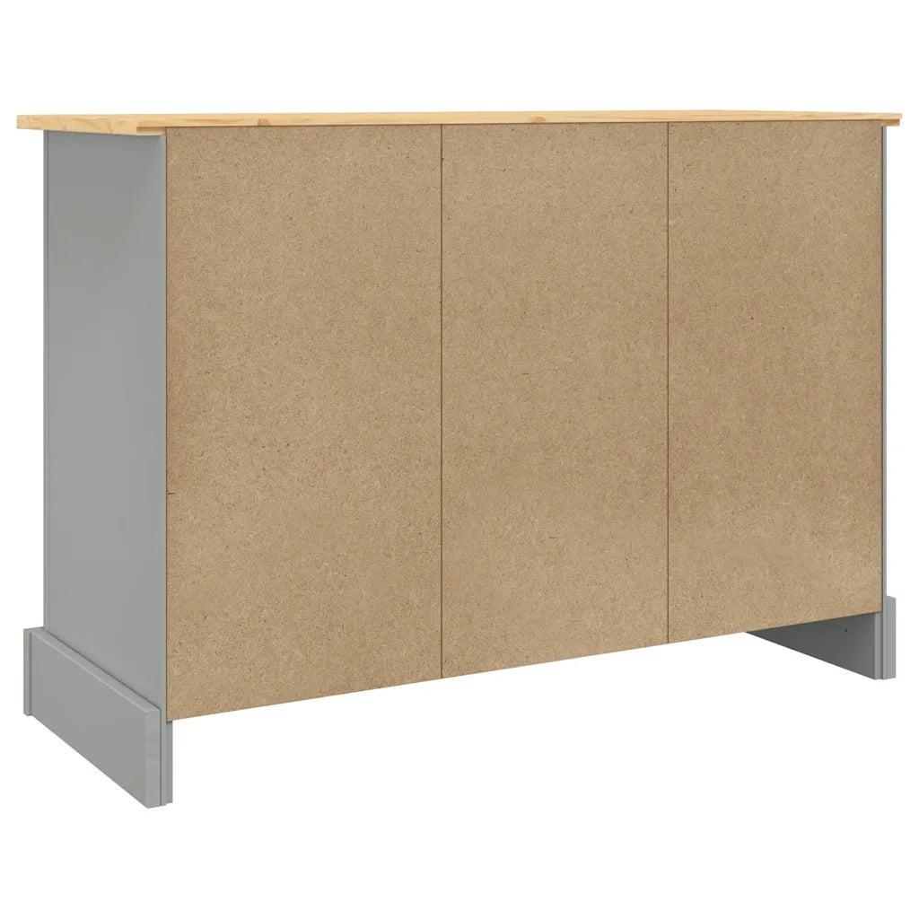 Credenza | Madia | Buffet da pranzo | Armadio da pranzo Corona Grigia 112x43x78 cm in Legno di Pino Messicano