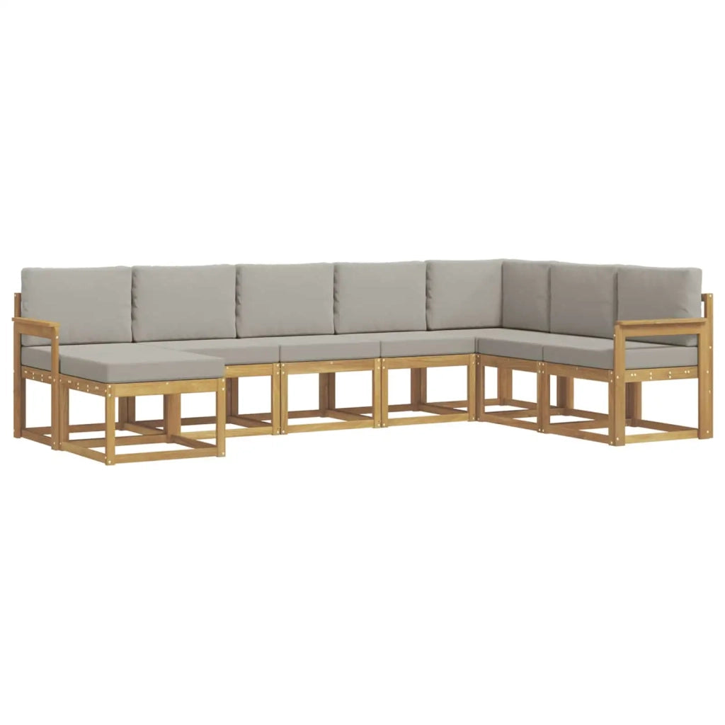 Set di divani da esterno 8 pcs Bianco e Grigio Chiaro 3388040