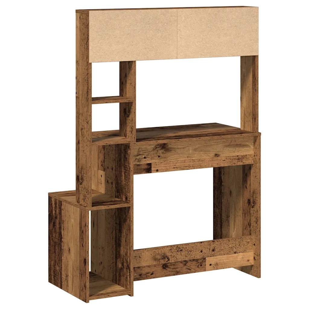 vidaXL Scrivania Mensole Legno Vecchio 100x45x140 cm Legno Multistrato