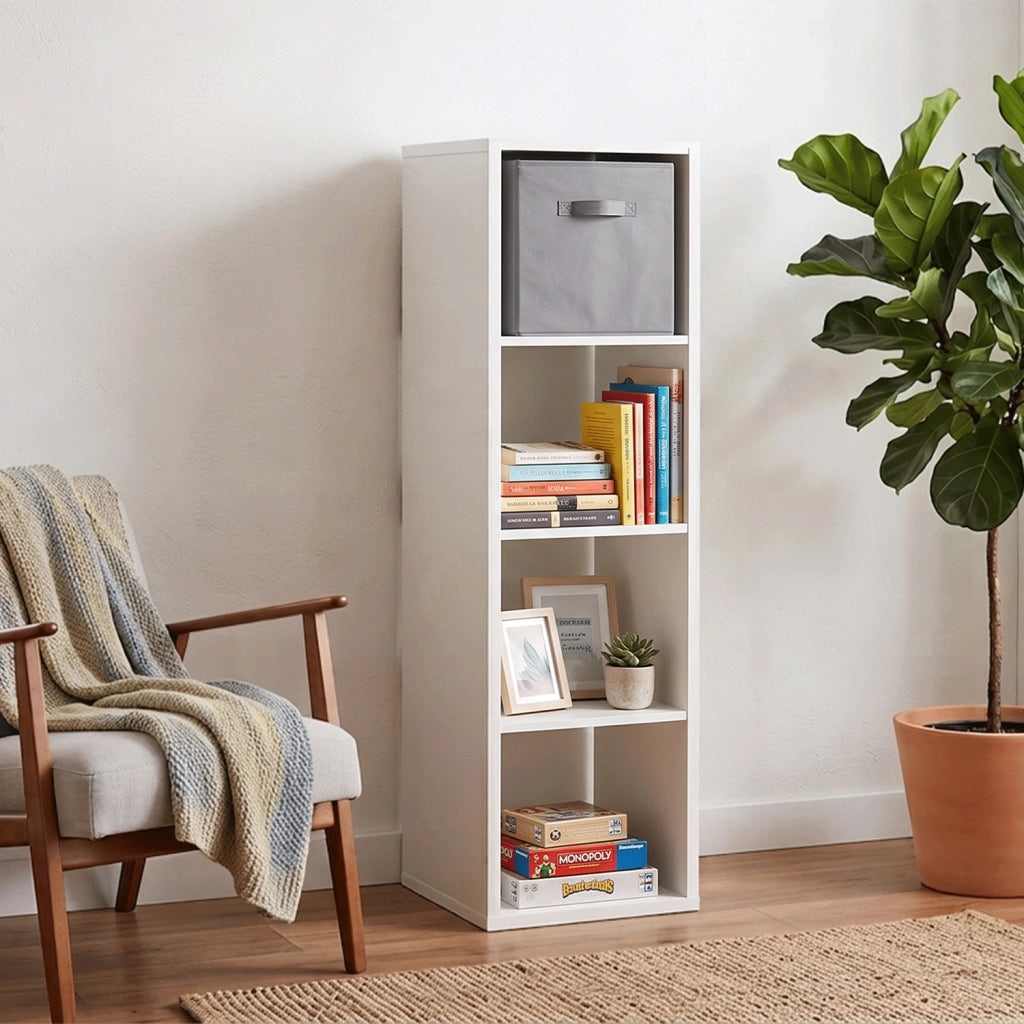 Scaffale libreria bianco 4 vani 43x35x151cm – Tetris – LI08TEV