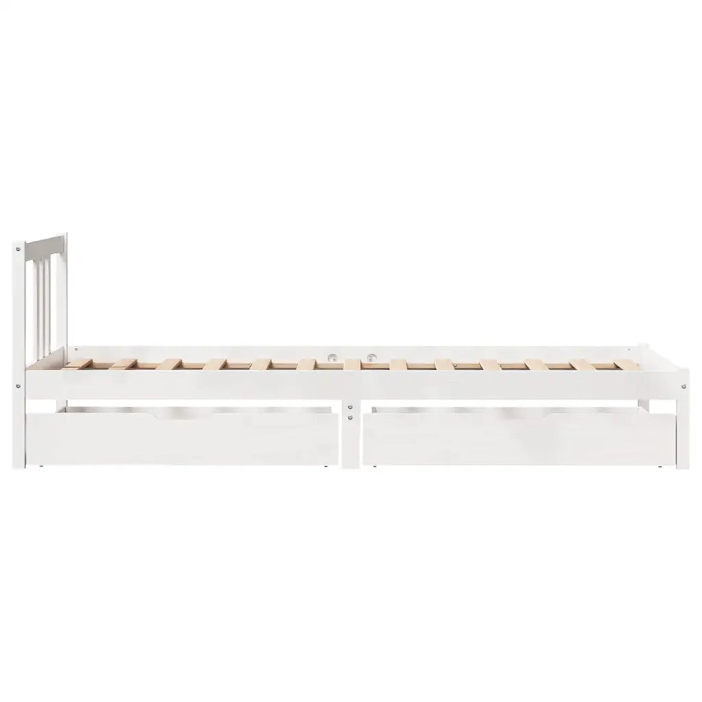 Letto senza Materasso Bianco 90x200 cm Legno Massello di Pino