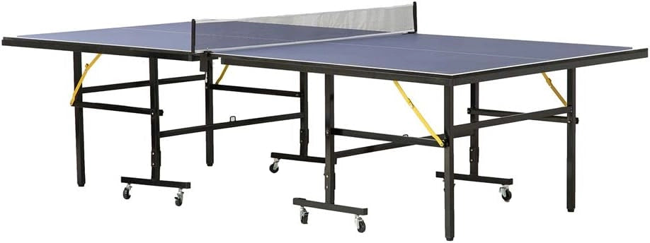 ping pong Tavolo pieghevole. Tavolo ping pong richiudibile e salvaspazio. Tavolo da ping pong in acciaio con maniglia, r