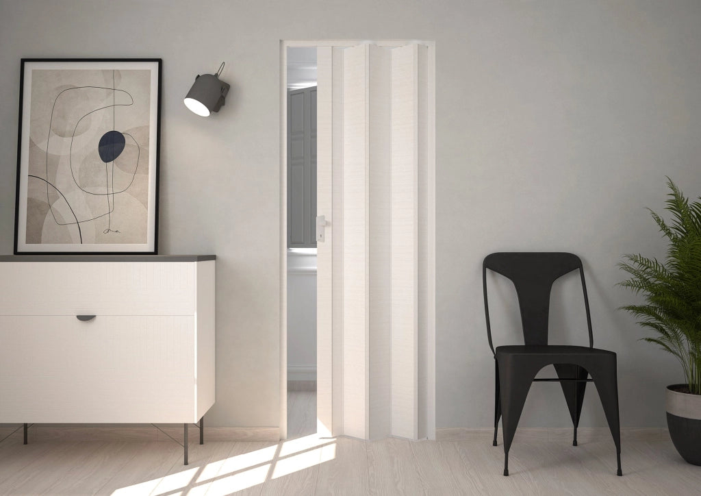 Porta a Soffietto da Interno 83x214 cm in PVC Caroline Bianco Orizzontale