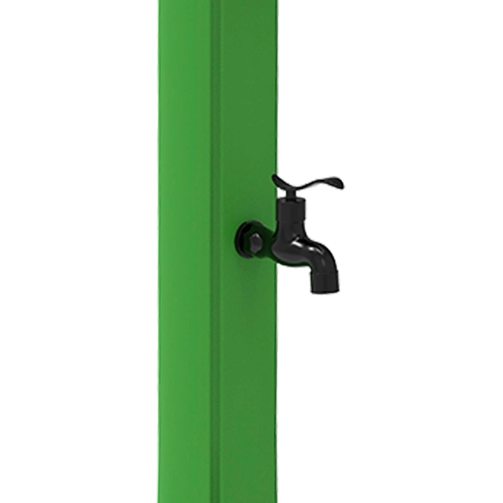 MPC Doccia Verde in Polietilene HD a Riscaldamento Solare con Serbatoio da 25 Litri e Rubinetti Neri Modello Rio Altezza 226 cm Soffione Rotondo Diametro 10 cm Ideale per Esterni
