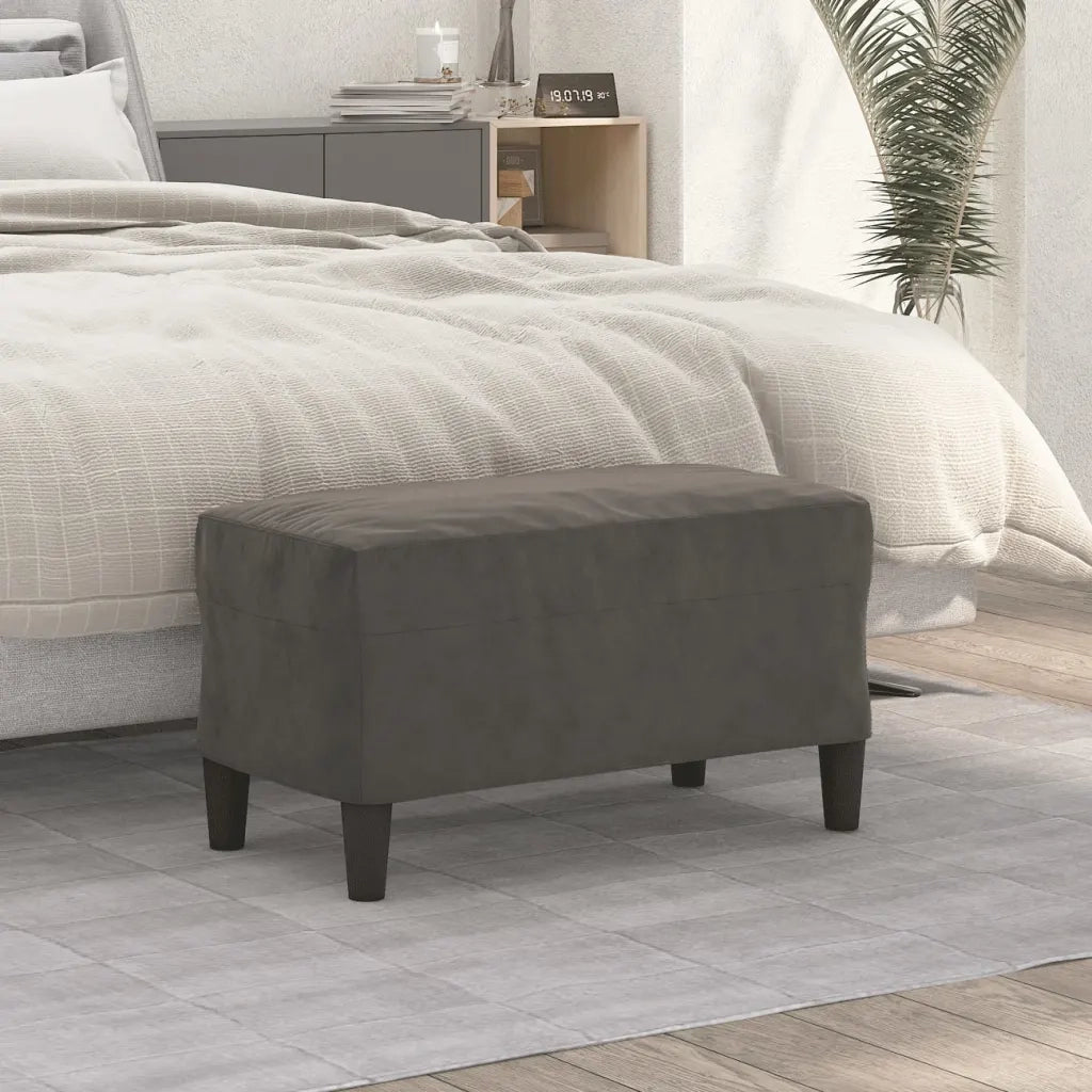 Panca Grigio Scuro 70x35x41 cm in Velluto CFW3640649