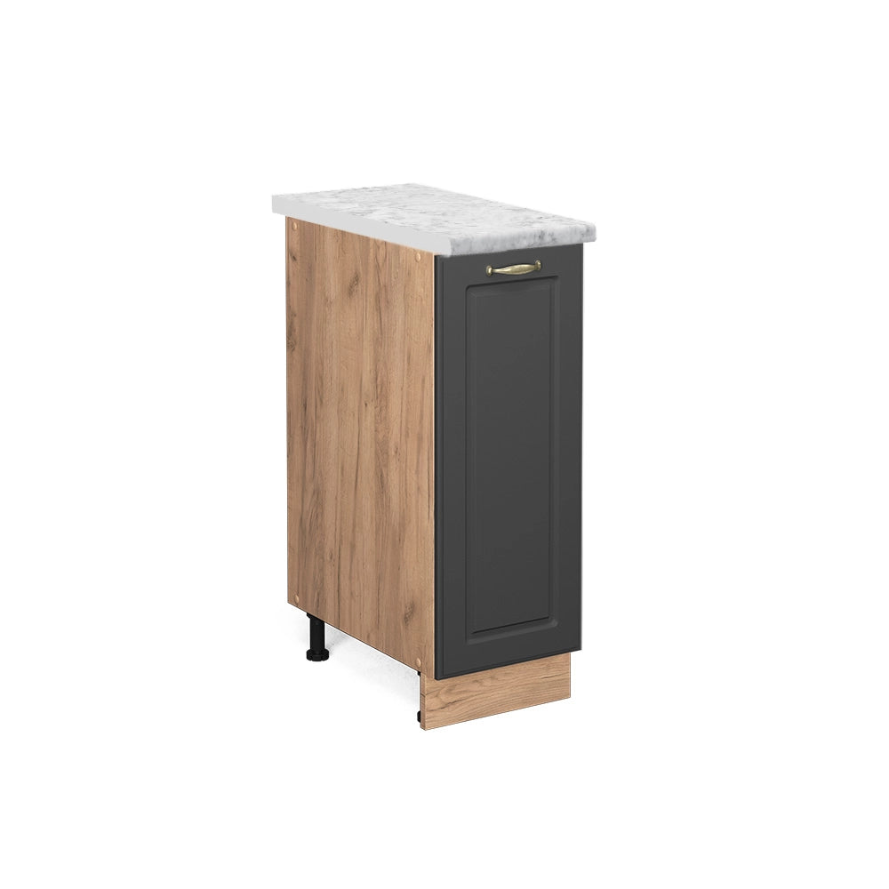 Armadio cucina dispensa alto Fame-Line Antracite-oro/Rovere dorato 30 cm, PL Marmo Vicco
