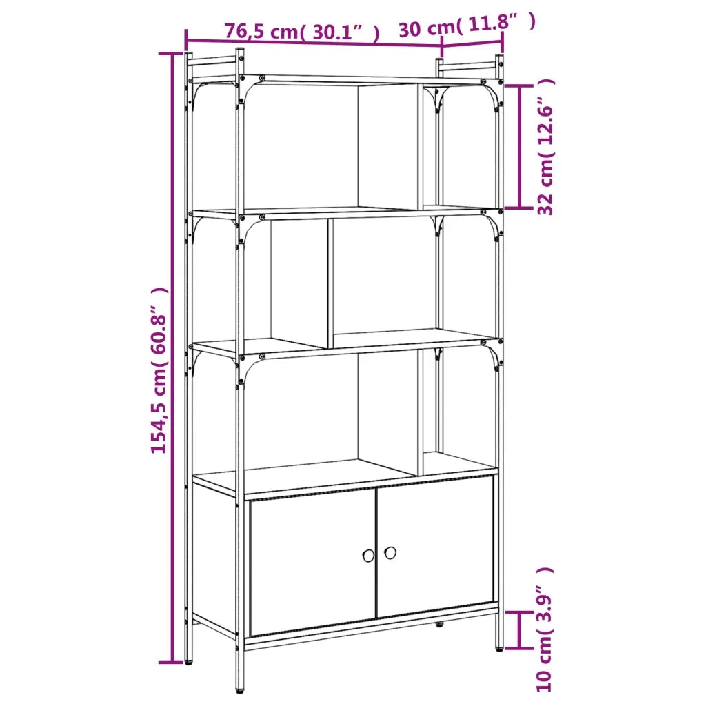 Libreria con Ante Rovere Sonoma 76,5x30x154,5 cm Legno ingegnerizzato 833349