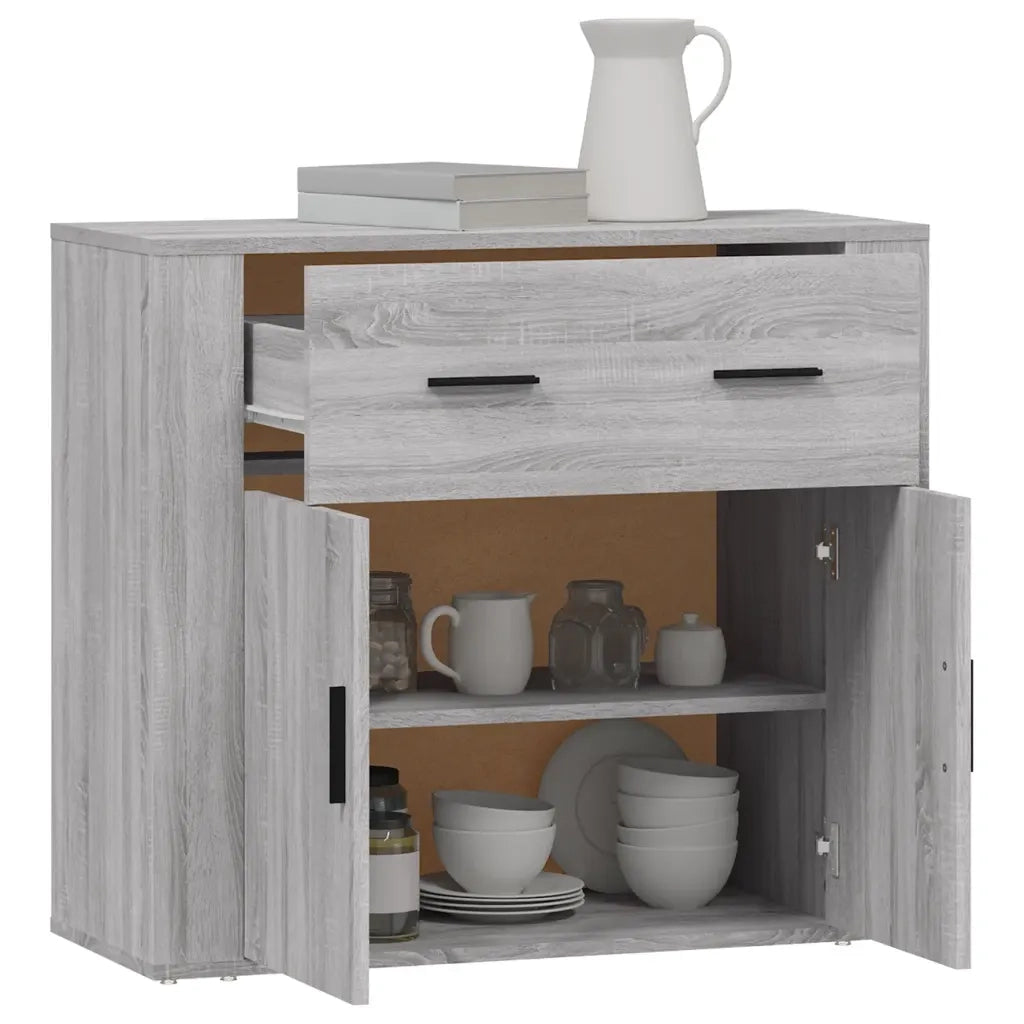 Credenza | Madia | Buffet da pranzo | Armadio da pranzo Grigio Sonoma 80x33x70 cm in Legno Multistrato