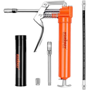 Trade Shop - Ingrassatore Manuale A Siringa Grasso Pistola Ingrassaggio Con 4 Accessori 97353 -