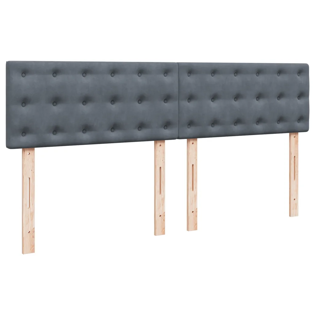 Giroletto a Molle con Materasso Grigio Scuro 180x200 cm Velluto