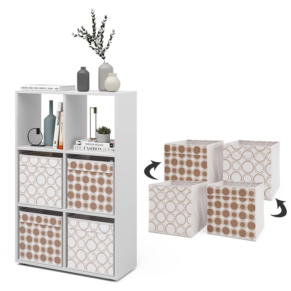 Vicco Scaffale Bianco 72 x 107.8 cm con 4 scatole pieghevoli opt.1