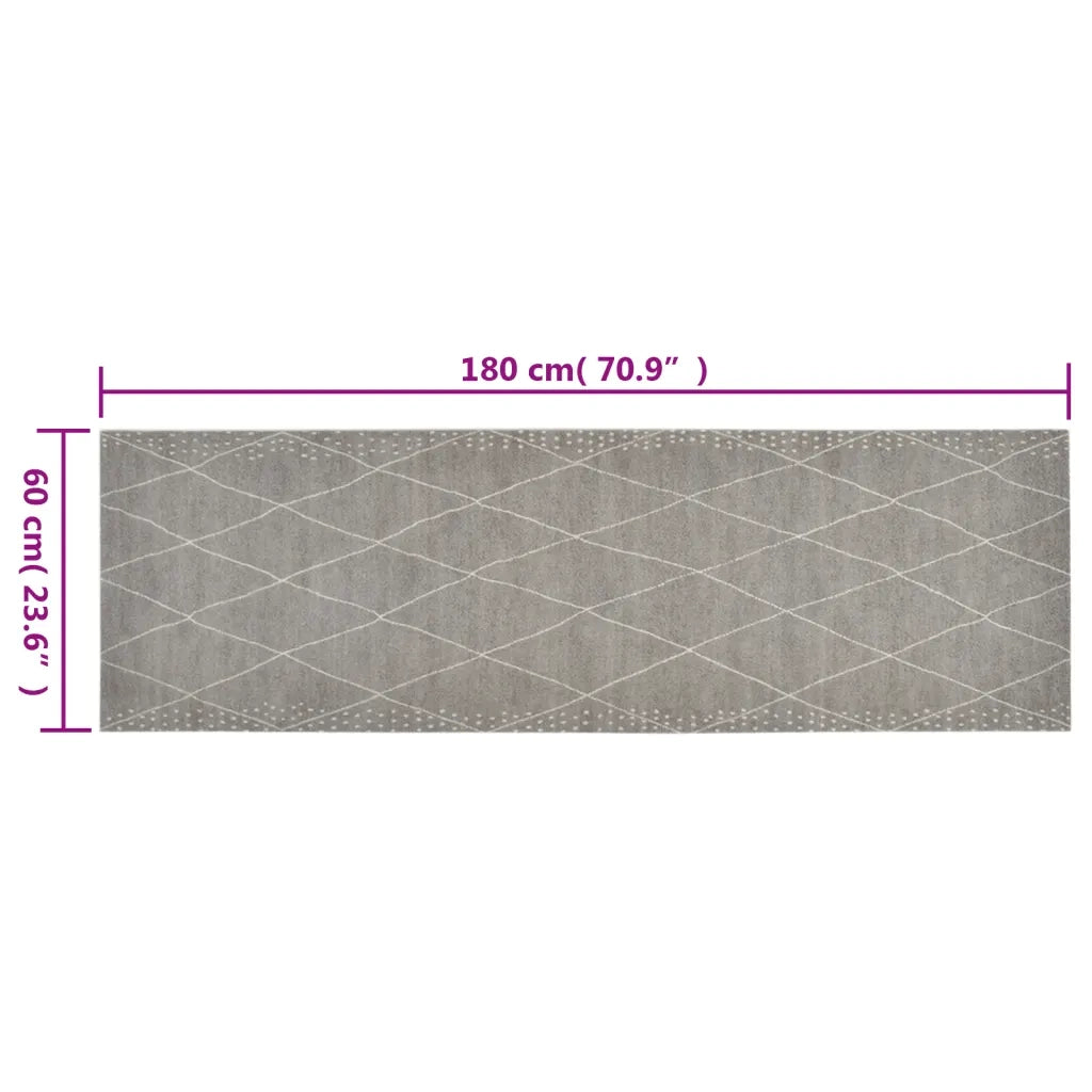 Tappeto da Cucina Lavabile Rombi 60x180 cm Velluto 136565