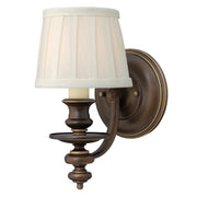 Applique Dunhill Hinkley bronzo reale 1xE14 lino paralume