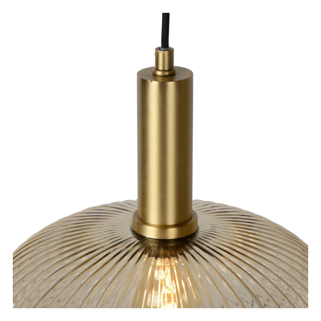 Lampada a sospensione Lucide Maloto Ø30 vetro bronzo