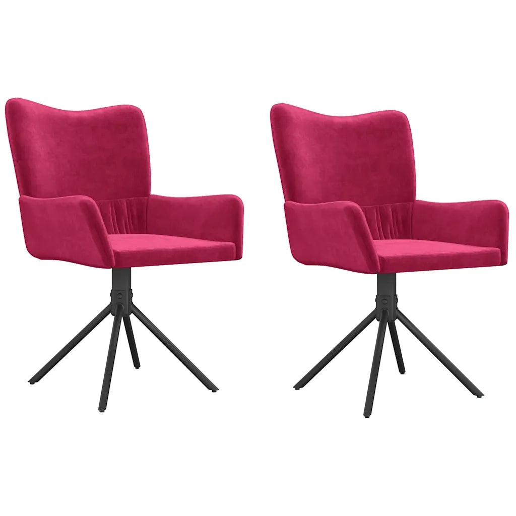 Sedie da Pranzo Girevoli 2 pz Rosso Vino in Velluto cod mxl 5541