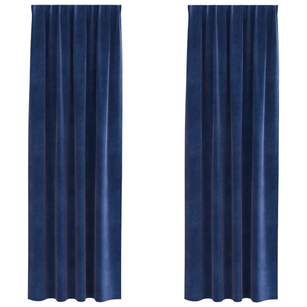 Tende oscuranti 2 pcs Blu Scuro 140 x 260 cm Velluto 4107202