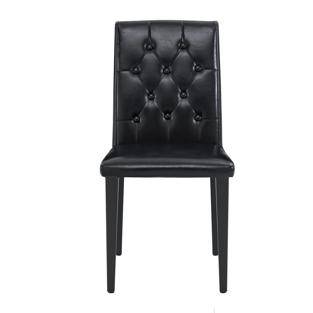 Tavolo da pranzo con 4 sedie in vetro temperato e metallo nero per sala da pranzo 85 cm