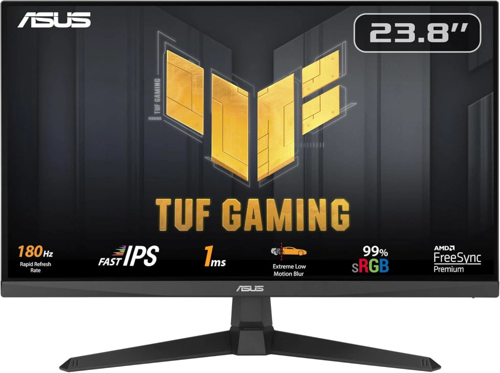ASUS TUF Gaming VG27AQ3A Monitor Gaming 27” pollici, QHD (2560x1440), 180Hz, Fast IPS, Sincronizzazione ELMB, 1ms (GTG), FreeSync Premium, G-Sync, Overdrive variabile, 130% sRGB, Nero