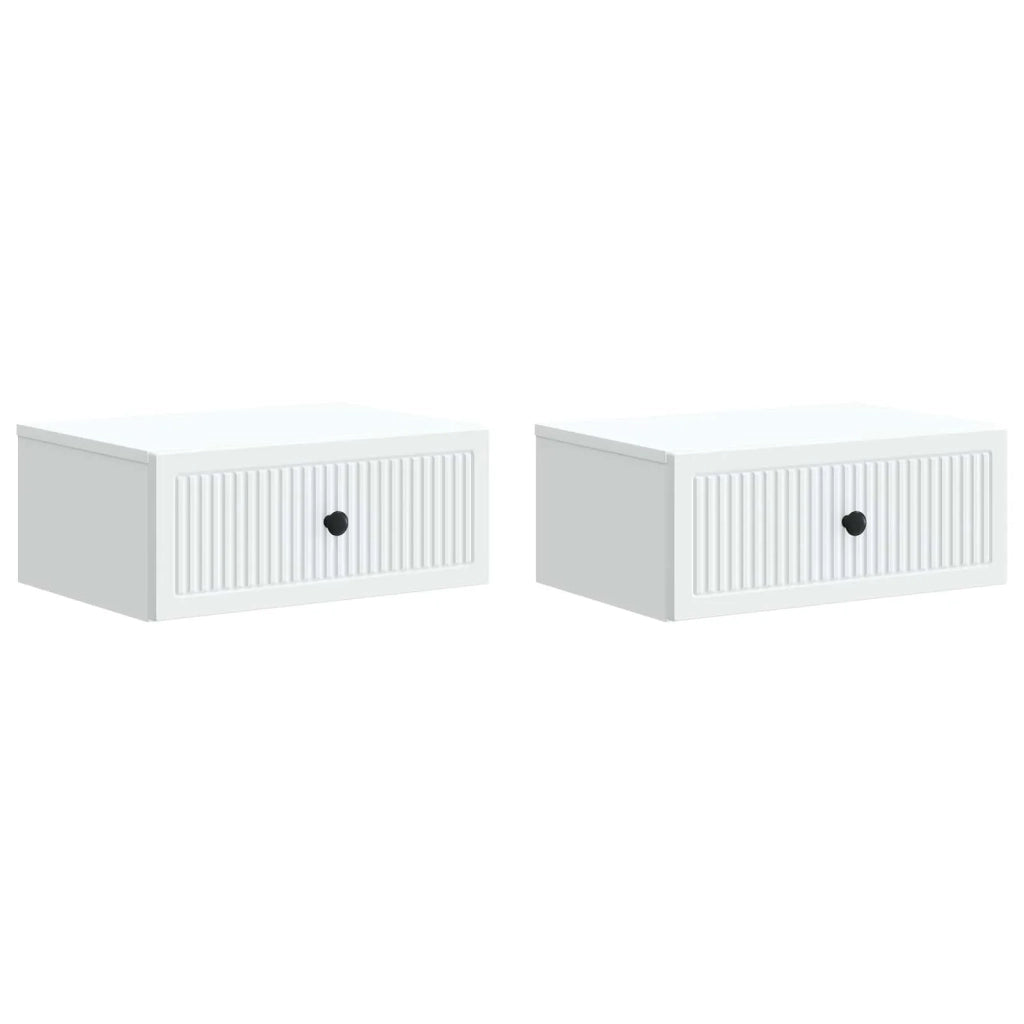 Armadio da Notte con cassetto 2 pcs Bianco 49 x 34,5 x 20 cm 897936