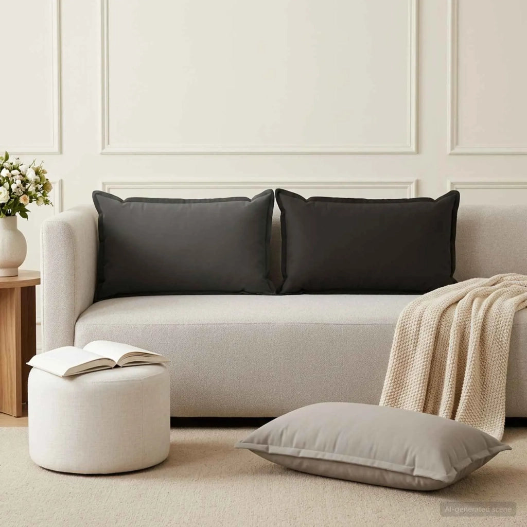 Federa 2 pz HOUTEN Nero 40 x 80 cm Poliestere 918280