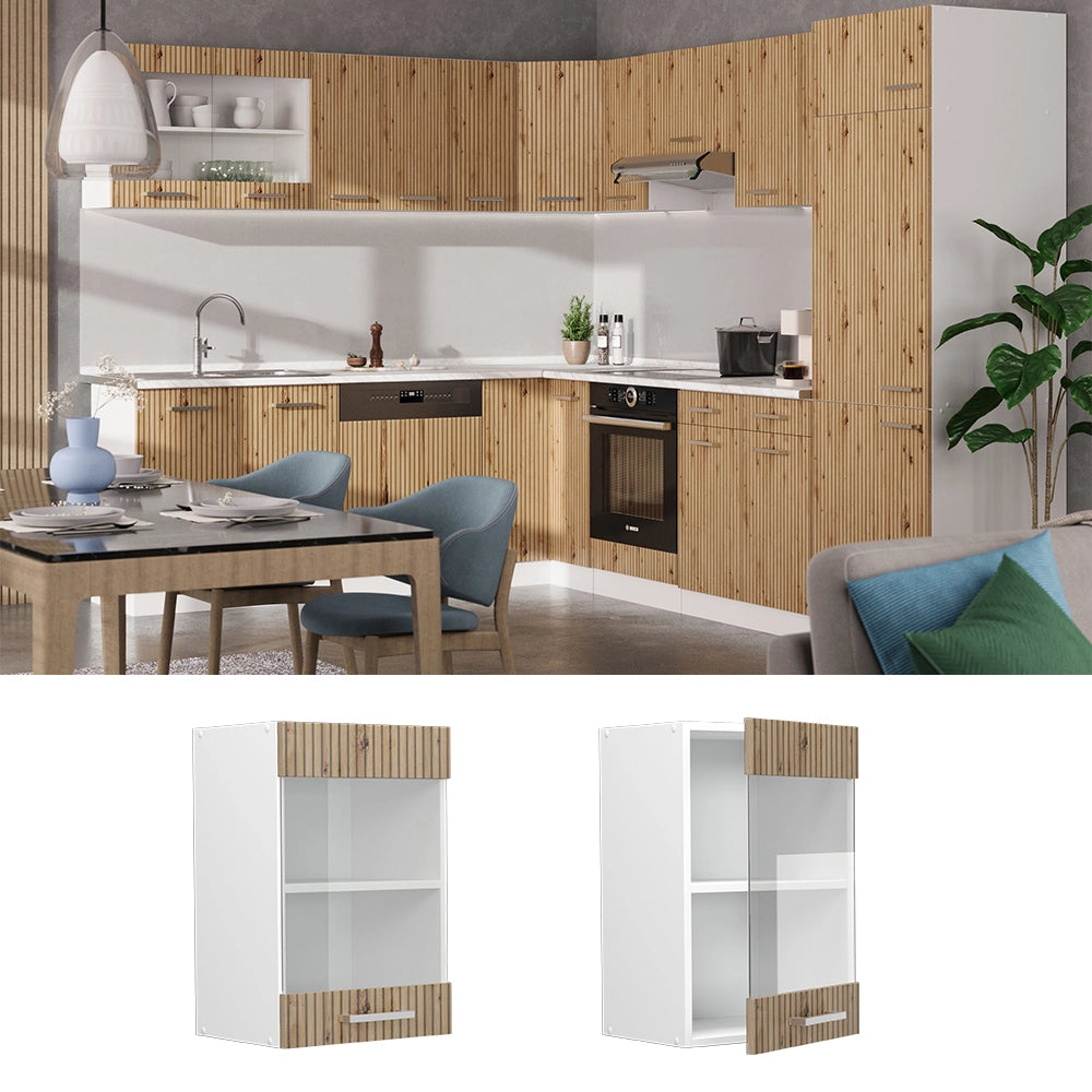 Vicco Mobile da cucina in vetro Rovere artigianale 40 cm